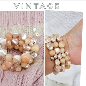 Vintage Moinlight Lucite &  Faux‎ Pearl Bracelet